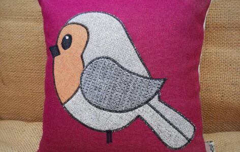 Rotkehlchen-Kissen